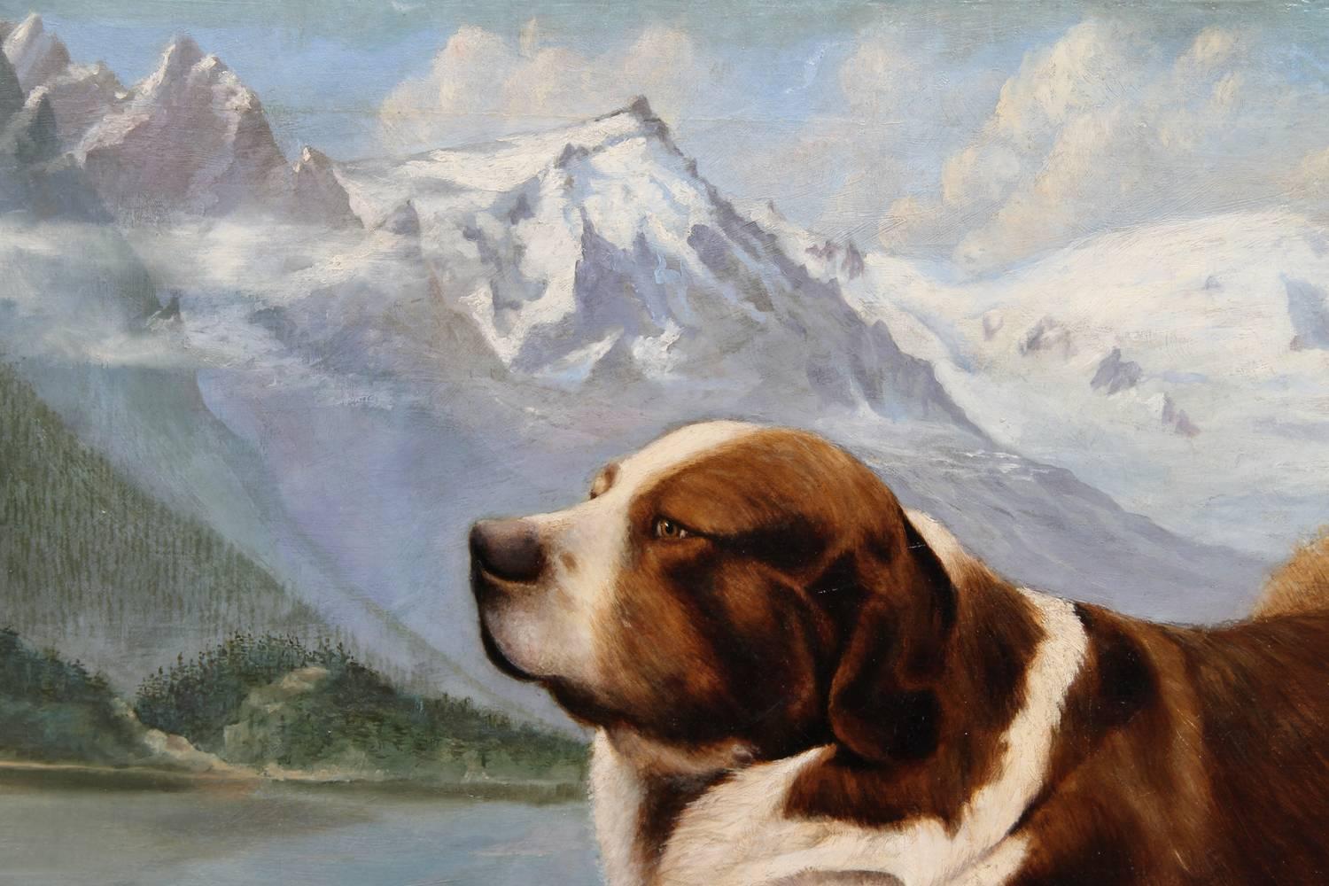 Artist: J. Bowker
Title: St. Bernard
Year: 1887
Medium: Oil on Canvas, signed and dated l.r.
Size: 30 in. x 48 in. (76.2 cm x 121.92 cm)