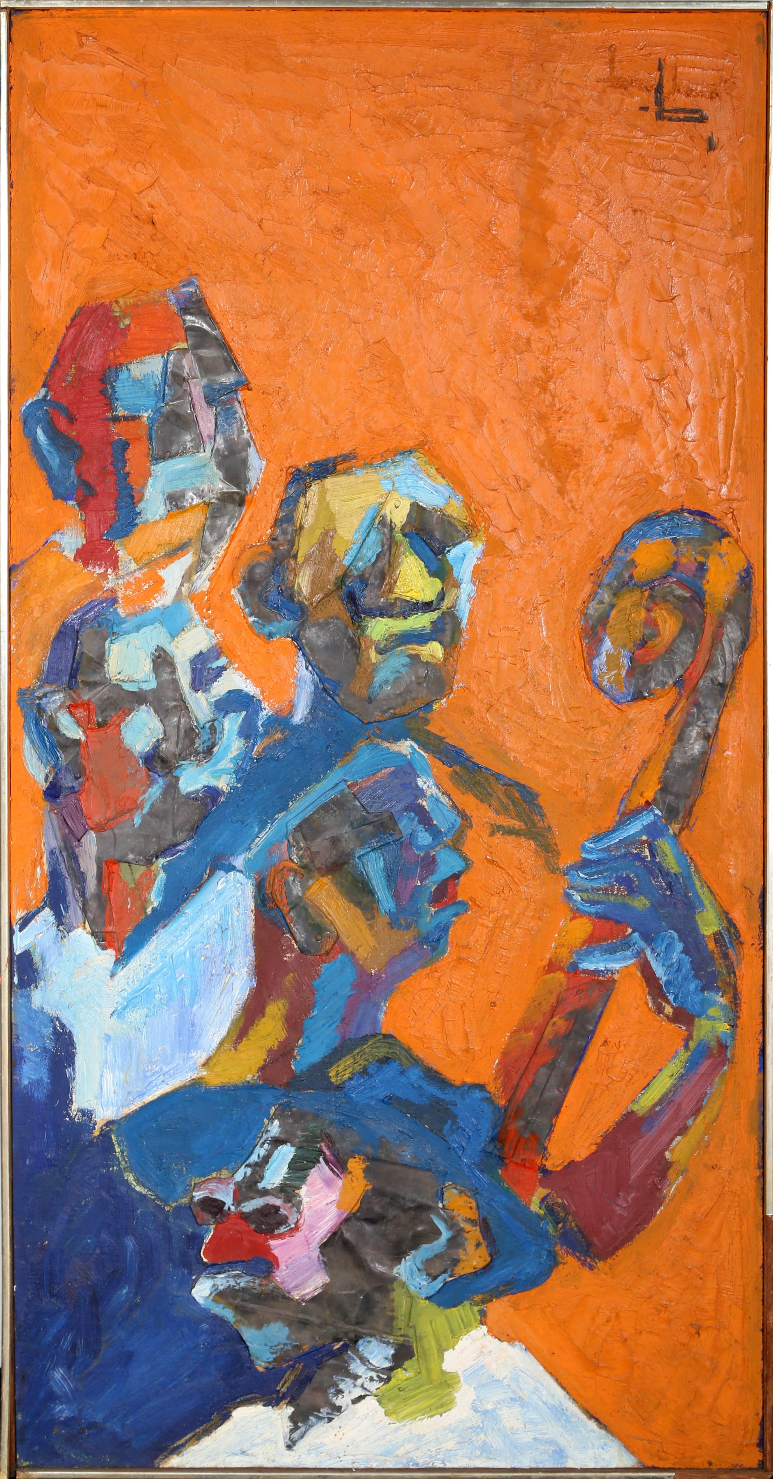 Artista: Rene Brochard, francés/canadiense (1926 - )
Título: Faces de Jazz, Nueva Orleans
Año: 1963
Técnica: Óleo y collage metálico sobre tabla, firmado arriba a la derecha
Tamaño: 121,92 cm x 60,96 cm (48 pulg. x 24 pulg.)