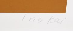 Eleven Units on Ochre, Geometric Abstract Screenprint by Kyohei Inukai