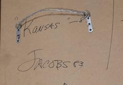 Kansas, pittura a olio su tavola di Jim Jacobs, espressionista astratto