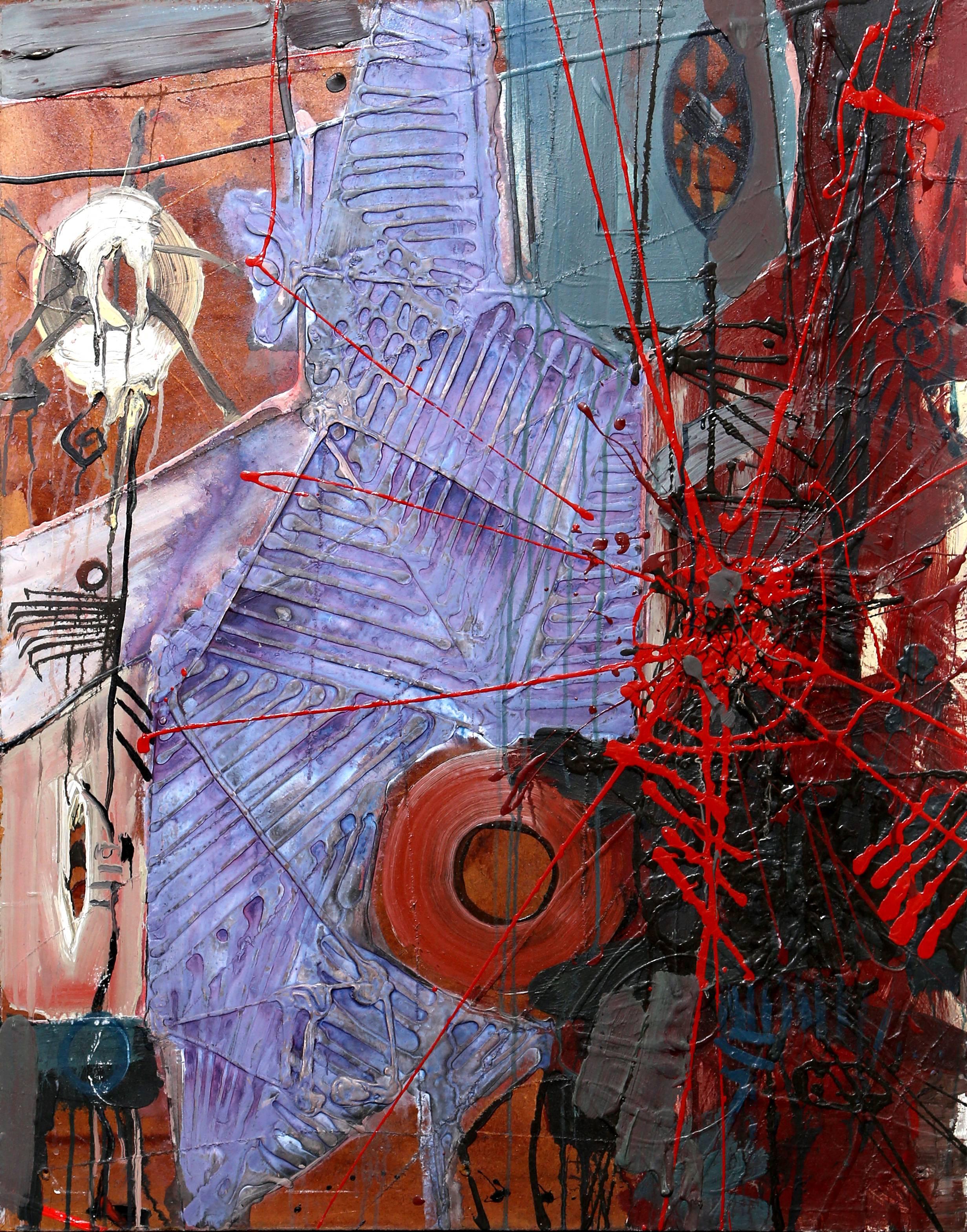 Abstrakte Mixed Media auf Leinwand von Robert Kuszek, 6000 Füße Beyond, Abstrakte Mischtechnik