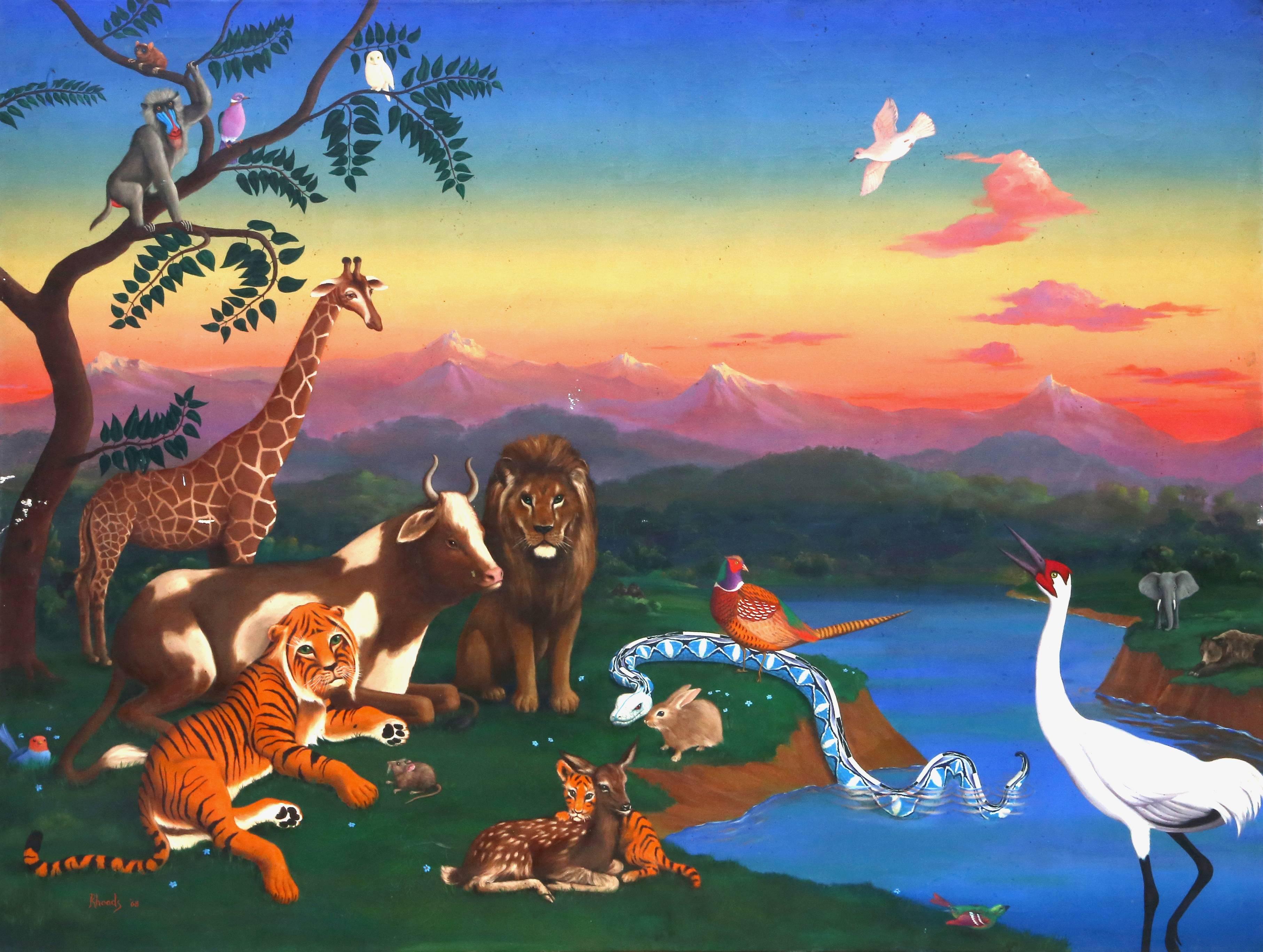 Artista: George Rhoads, estadounidense (1926 - )
Título: La Jungla
Año: 1968
Técnica: Acrílico sobre lienzo, firmado l.l.
Tamaño: 138,43 x 182,88 cm (54,5 x 72 pulg.)