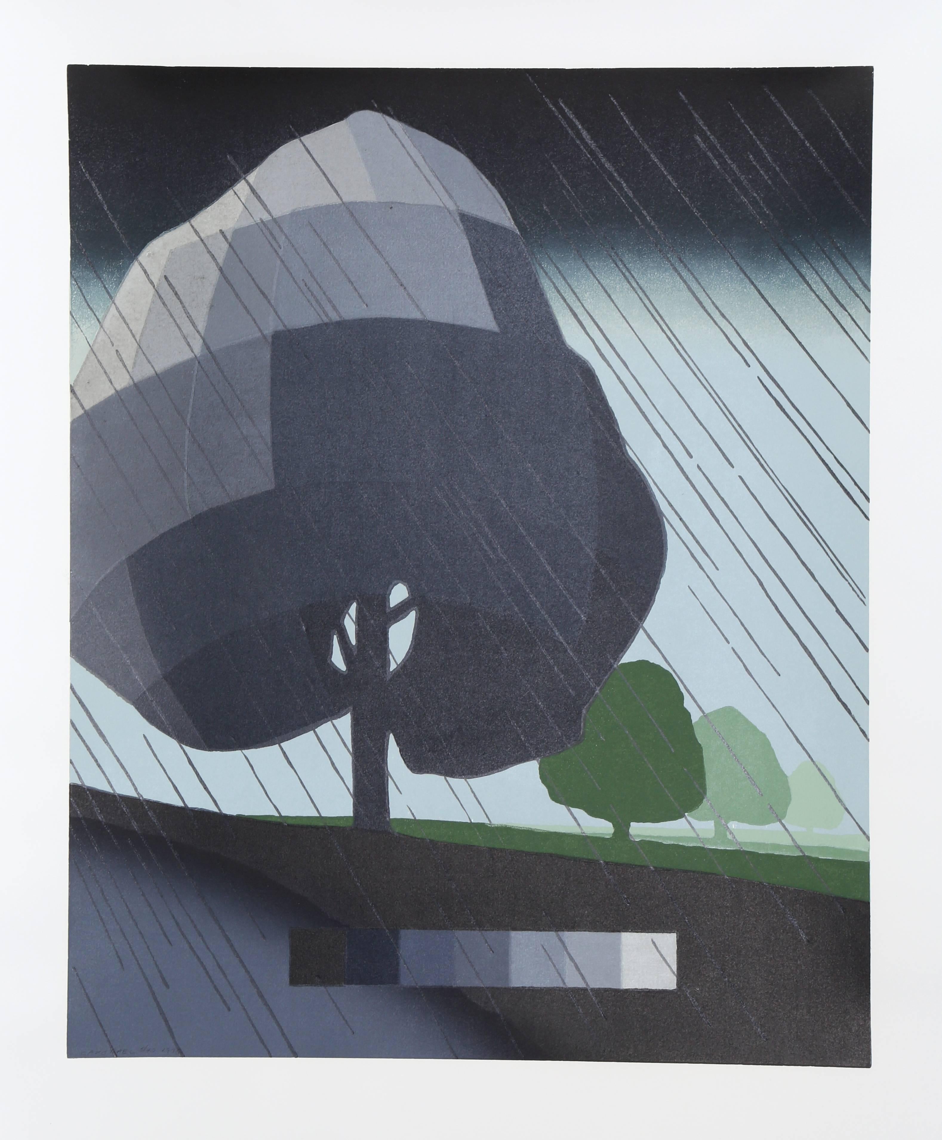 Suzanne Caporael Landscape Print - Untitled - Rain