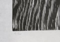 Not You Again, Abstract Woodcut by Suzanne Caporael