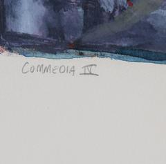 Commedia IV, Abstrakt-expressionistischer Monodruck von Robert Kuszek, um 1990