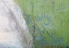 Timothy Phillips, "Racetrack Hopeful (Jockey Portrait), " Oil on Board, 1975