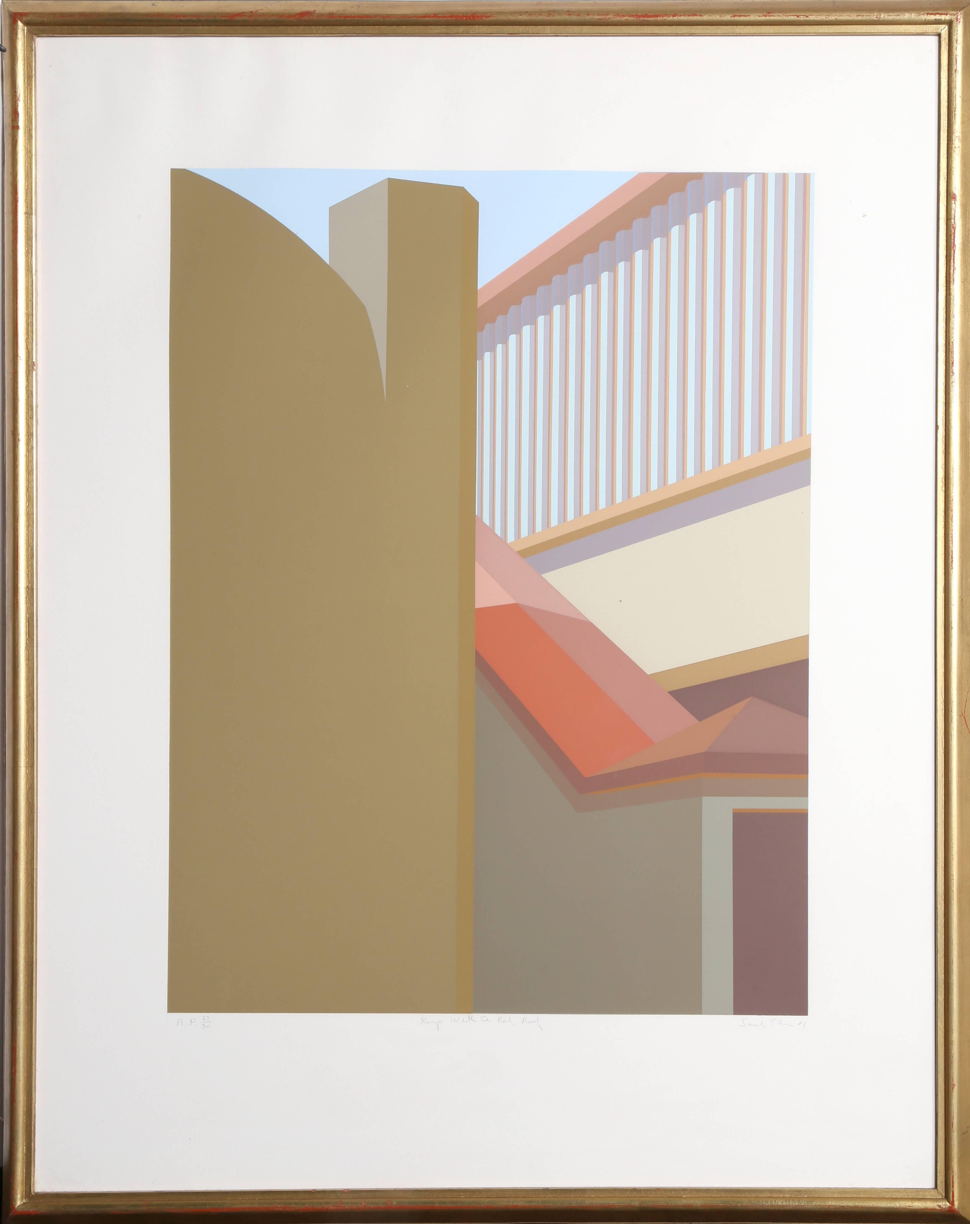 Ramp with a Red Roof - Minimalist Print by Saul Chase