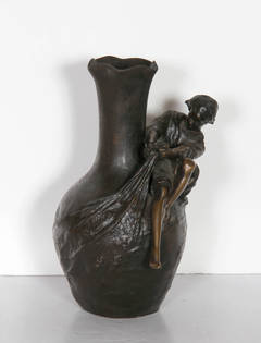 Vintage Young Girl on Vase