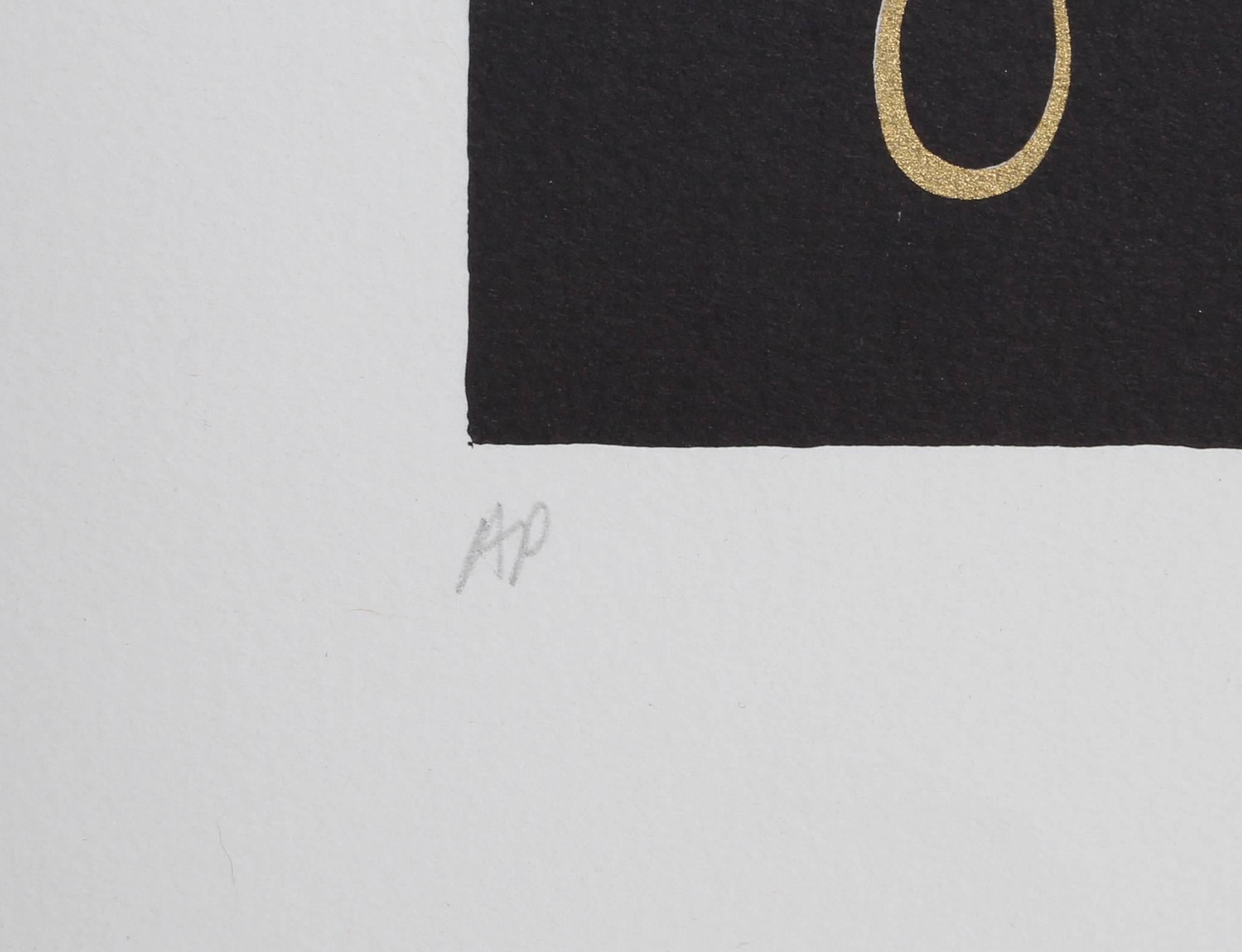 The Letter 'O' from the Alphabet Suite, Signed Art Deco Screenprint by Erte - Print by Erté