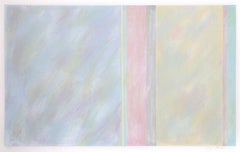 Striped Abstrakt in pastellfarben gestreiften Farben, Lithographie von Jay Rosenblum