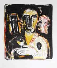 Mimmo Paladino, "Come in uno Specchio, " Lithograph on Rice Paper