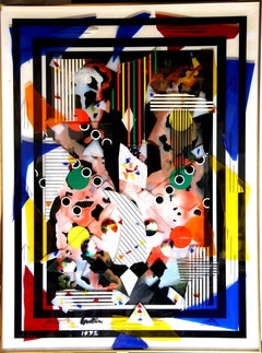 Vintage Max Epstein, "Collage III, " Color Plexiglass Collage, 1972