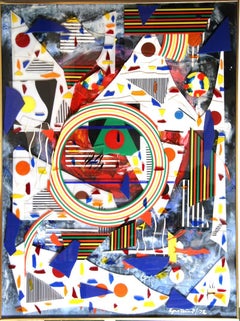 Vintage Max Epstein, "Collage I," Color Plexiglass Collage, 1972