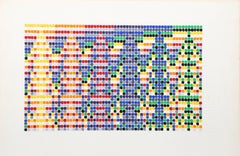 Peinture abstraite sur papier Graph, de David Roth, 1971