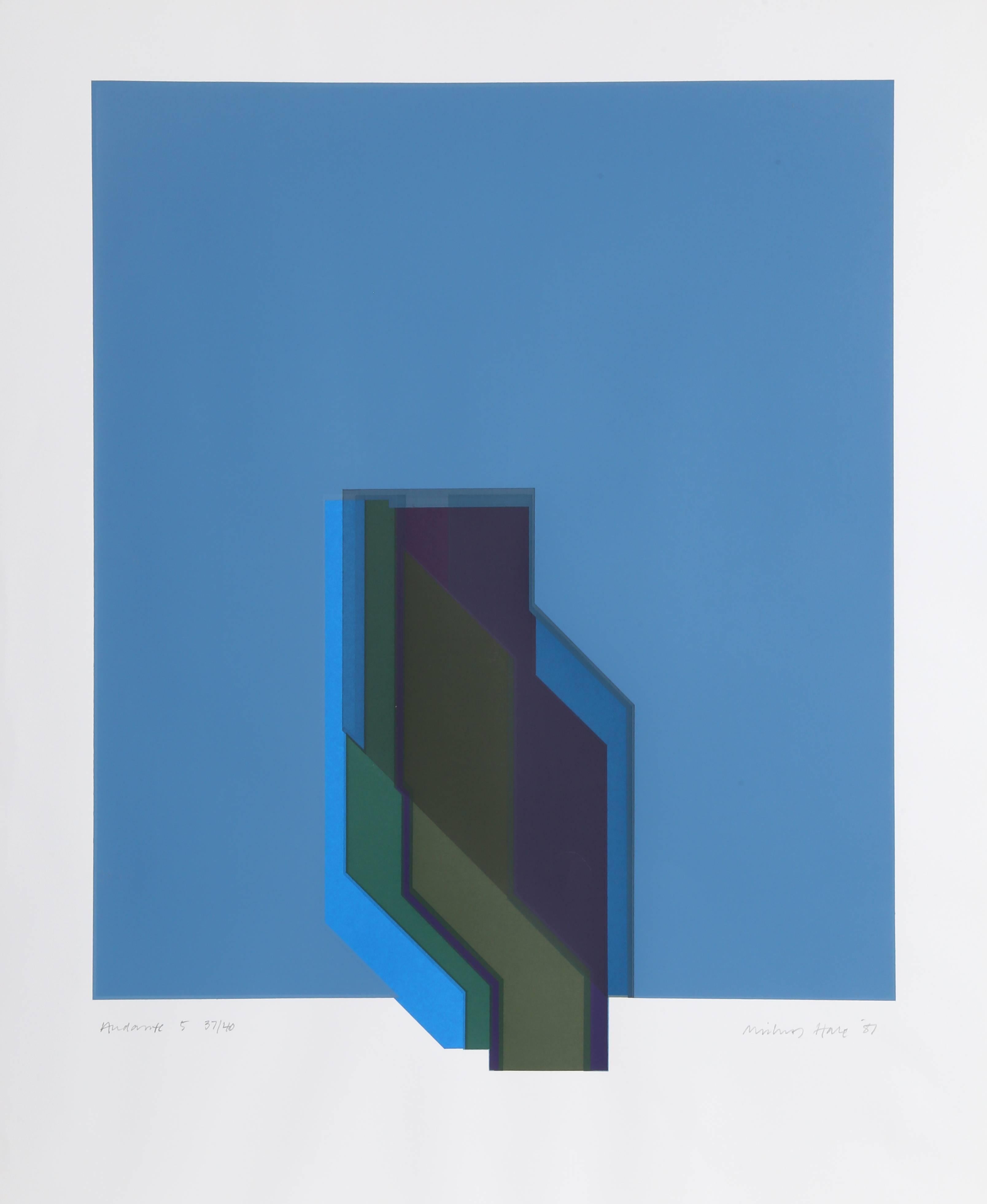 Michael Hale Abstract Print - "Andantes 5, " Screenprint, 1987