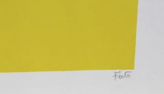 « Abstract with Red Sun », sérigraphie de Luis Feito Lopez, circa 1970