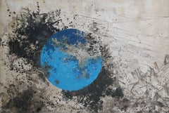 "Blue Planet, " Acrylic Monoprint and India Ink on Paper, circa 1980