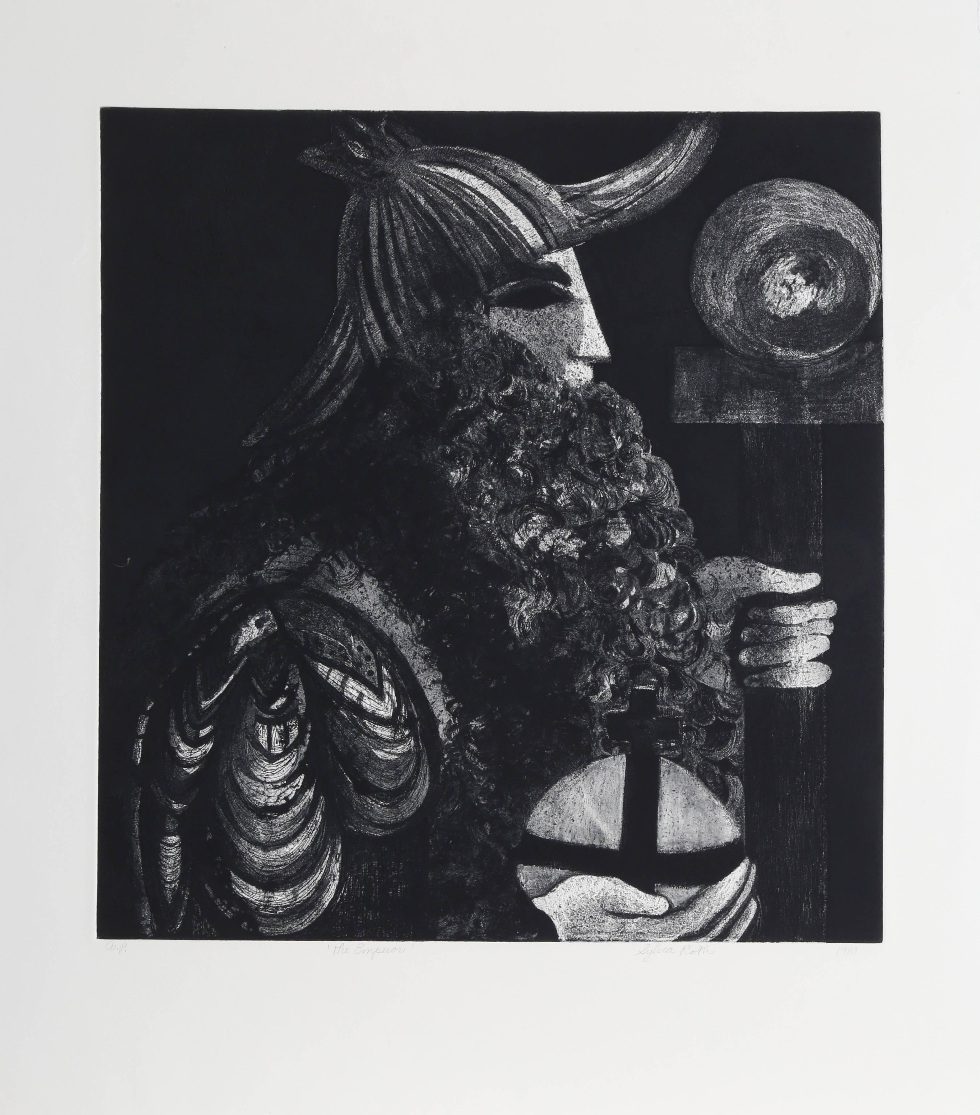 Sylvia Roth, "The Emperor" Etching with Aquatint, circa 1980