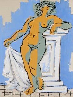 Vintage "Nude Study no. 47", Gouache on Paper, 1949