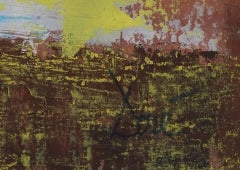 Woman Kneeling with Flowers, Acrylic Paint and Pastel by Jose Canes