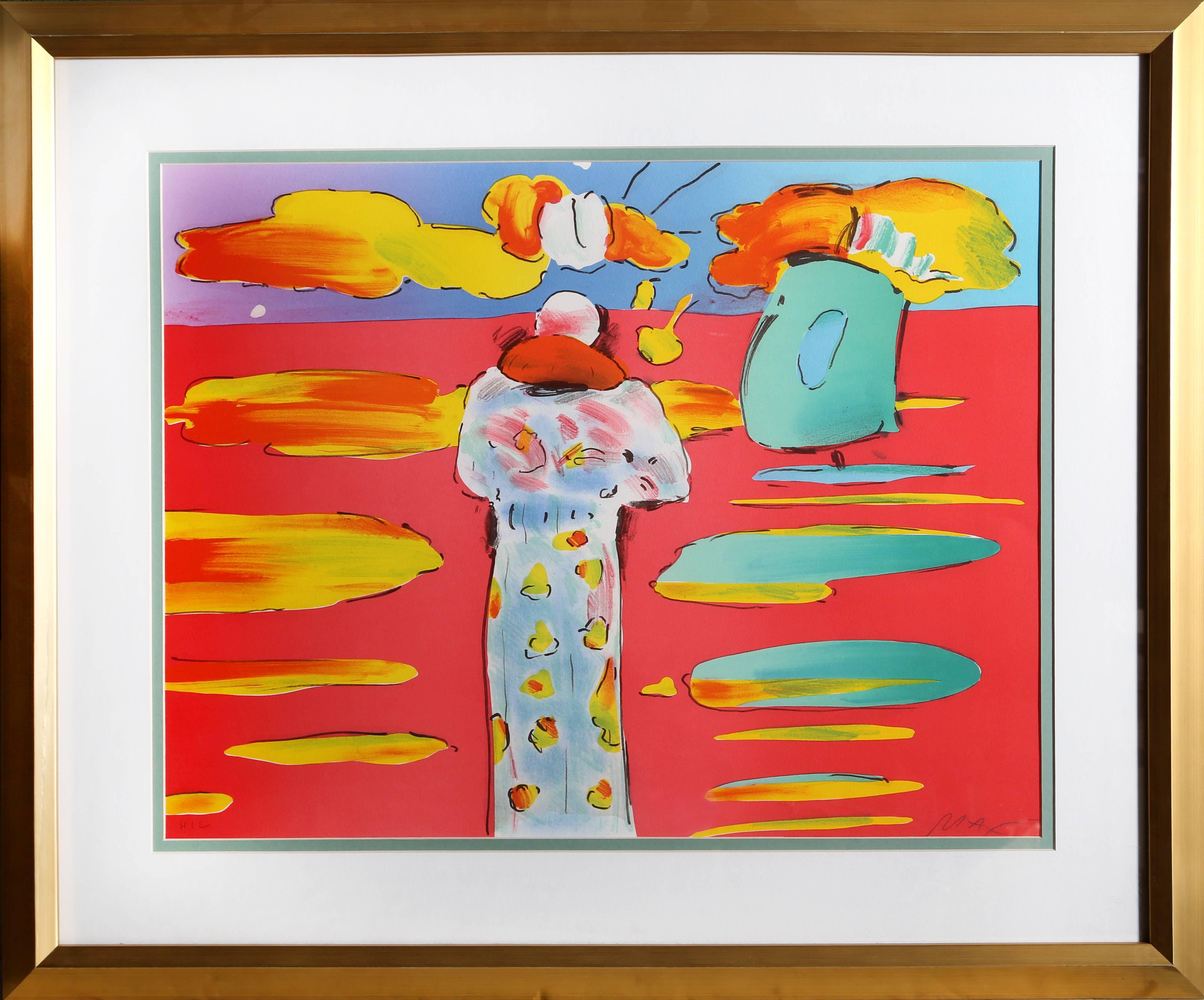 Peter Max Figurative Print - Monk at the Red Sea