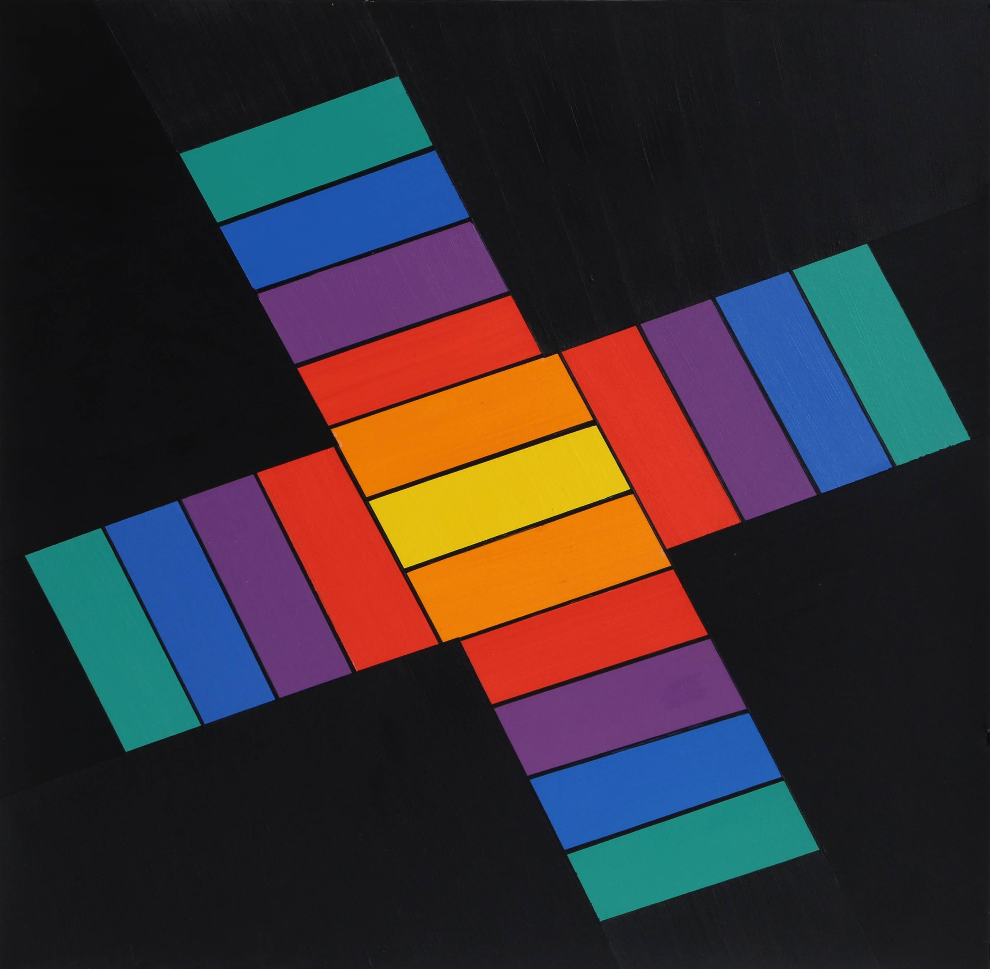 Jules Engel Abstract Print – Geometrisches abstraktes Gemälde, 1969-70