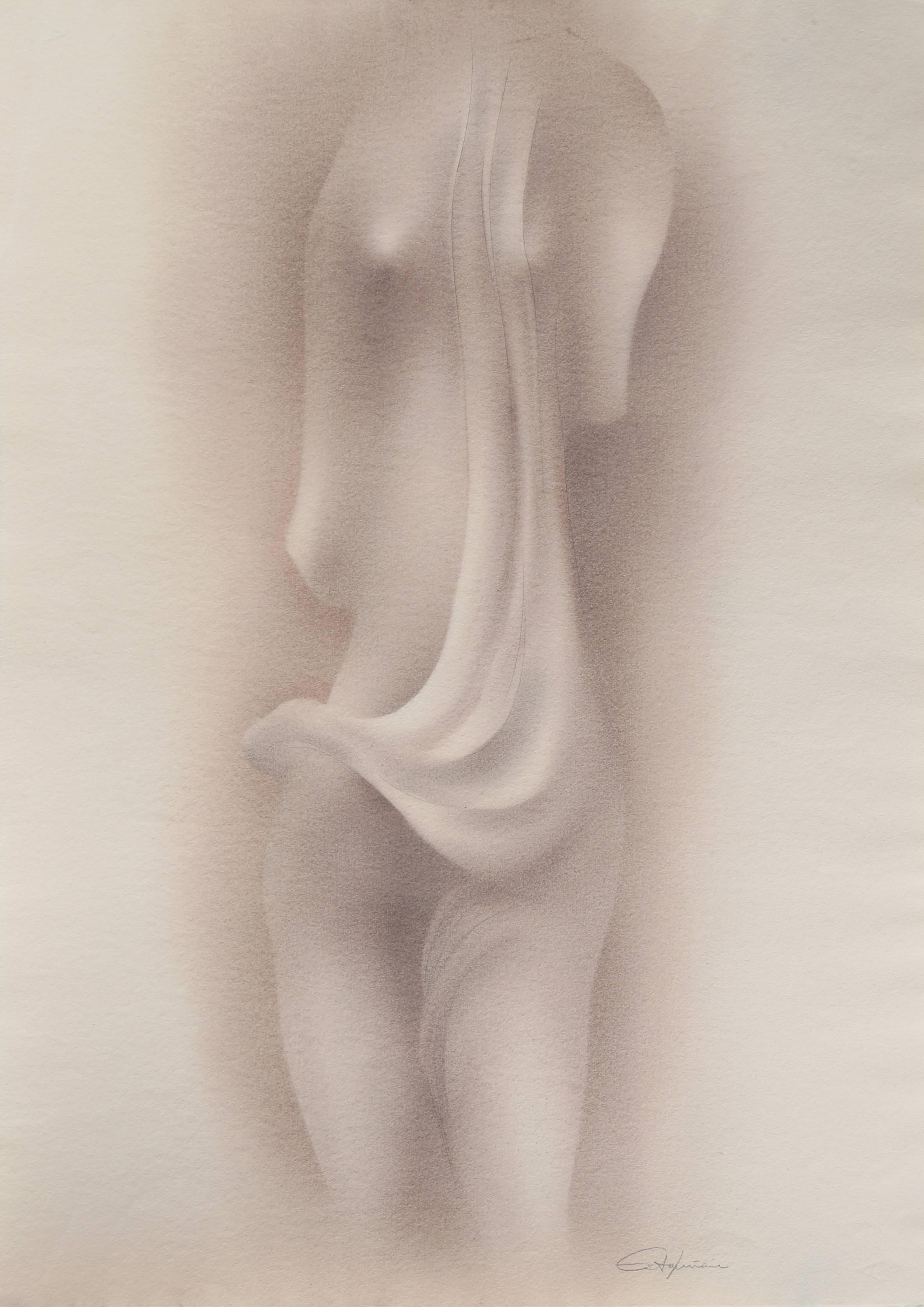 "Homenaje de Camilla Claudel 5, " Conte Crayon and Pencil on Alcantara, 1992