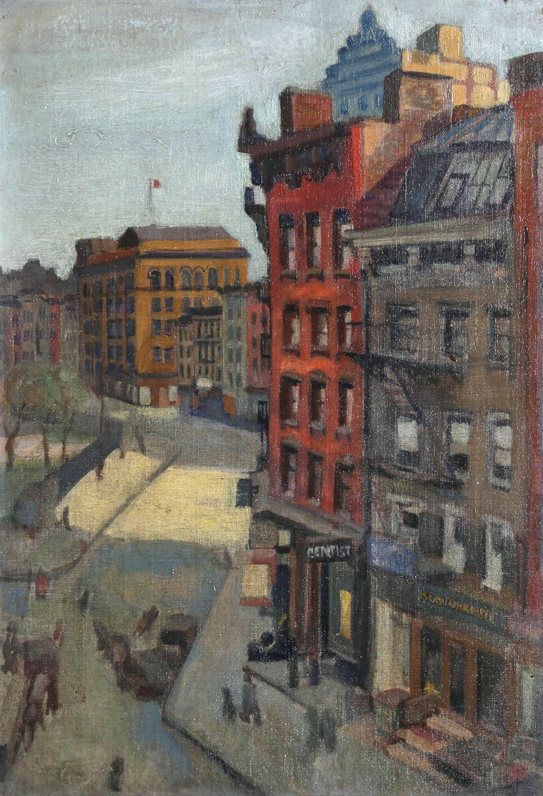 Raphael Soyer "City Street," Oil on Board, circa 1930 For Sale at 1stDibs