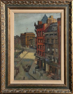"Calle de la ciudad", óleo sobre tabla, hacia 1930