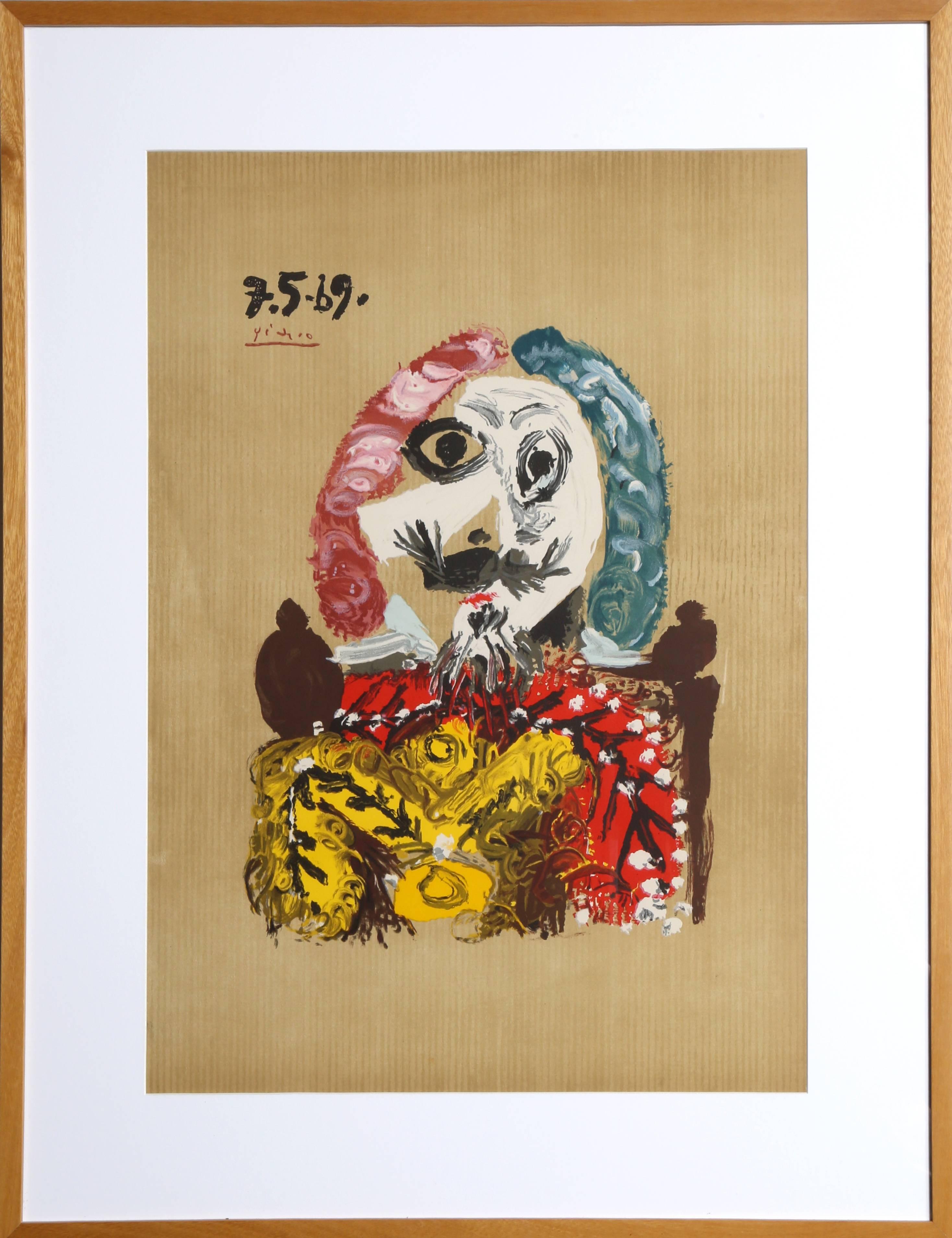 (after) Pablo Picasso Portrait Print - Imaginary Portrait, Lithograph 1969