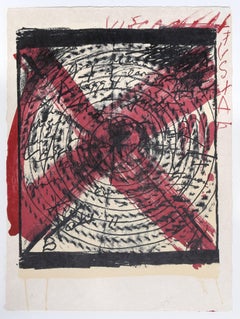 Diana, litografía expresionista abstracta sobre papel Japón de Antoni Tapies