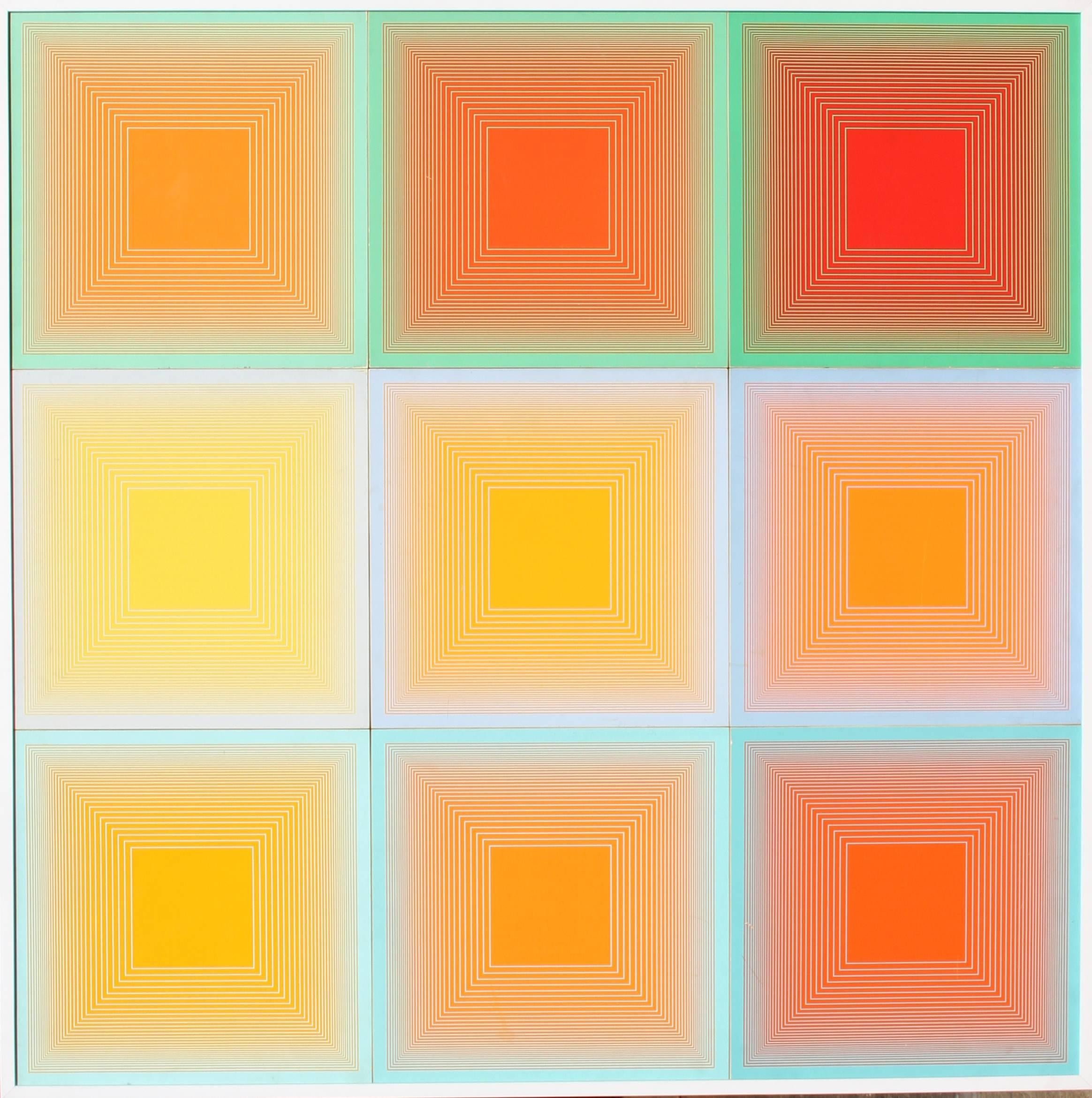 Richard Anuszkiewicz Abstract Print - Spectral Nine