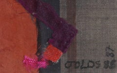 Reaching No. 2, Abstract Collage with Fabric and Paper by Jean Olds