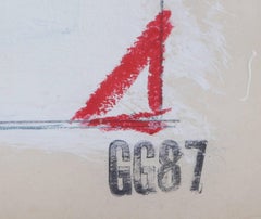 "O.P., " Pencil, Enamel, and Acrylic on Paper, 1987