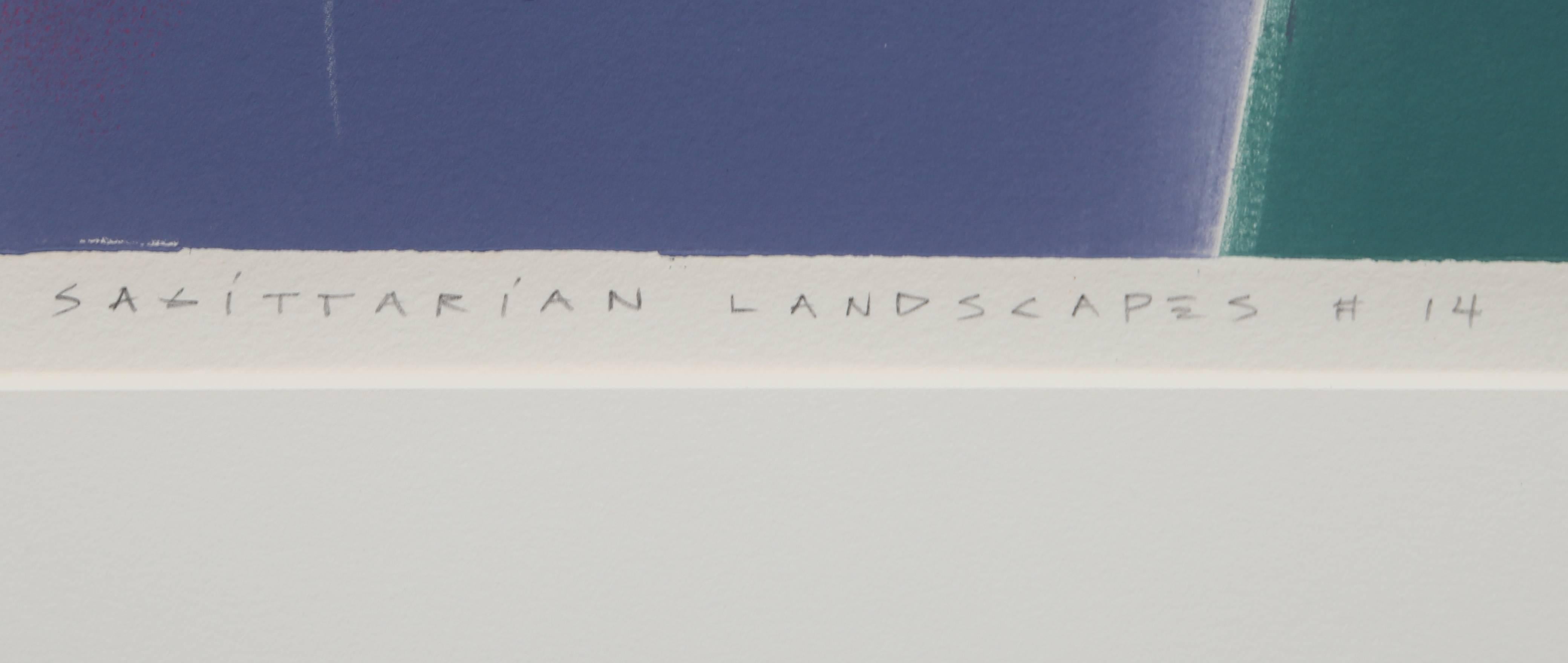 Sagittarian Landscape #14, Monotype avec Collage par Unson Merino, circa 2010 en vente 2