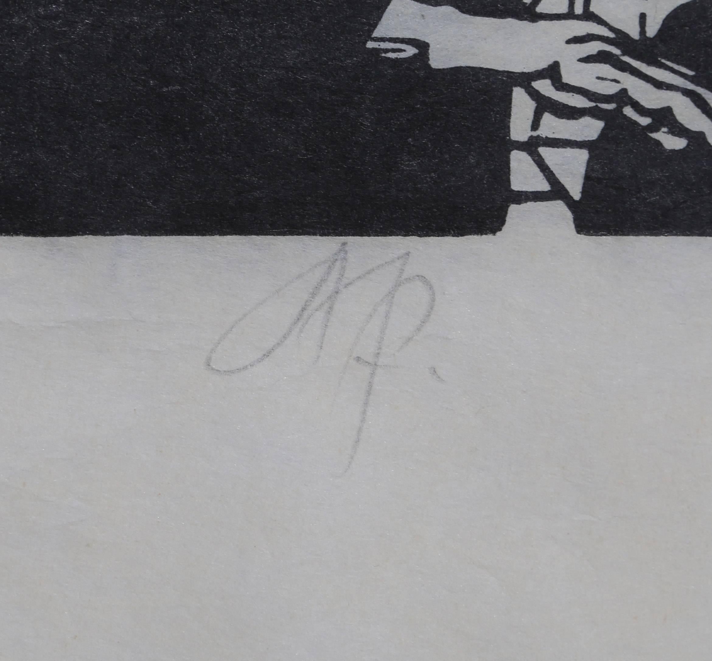Fiorentino, xilografía sobre papel de arroz, hacia 1950 por Leonard Baskin en venta 1