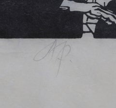 Fiorentino, Woodcut Print on Rice Paper, circa 1950 by Leonard Baskin