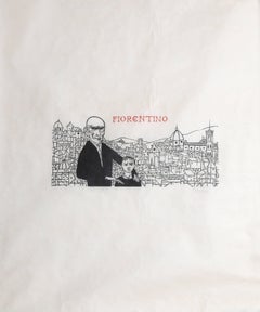 Retro "Fiorentino, " Woodcut Print on Rice Paper, circa 1950 by Leonard Baskin