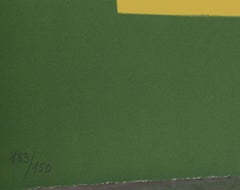 Verde, serigrafía abstracta geométrica de Italo Valenti