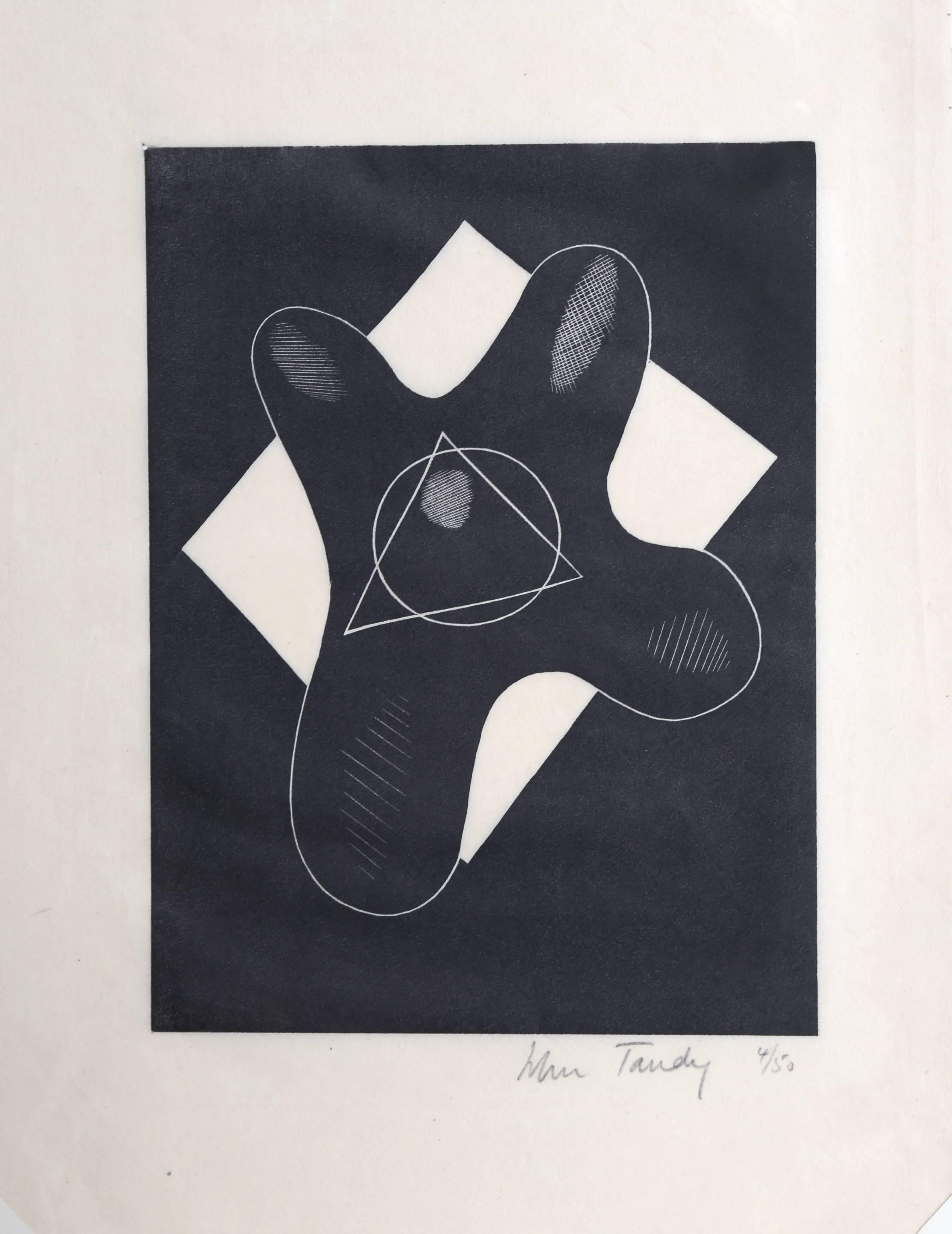 John Tandy Abstract Print - Modern Abstract Woodcut c1928