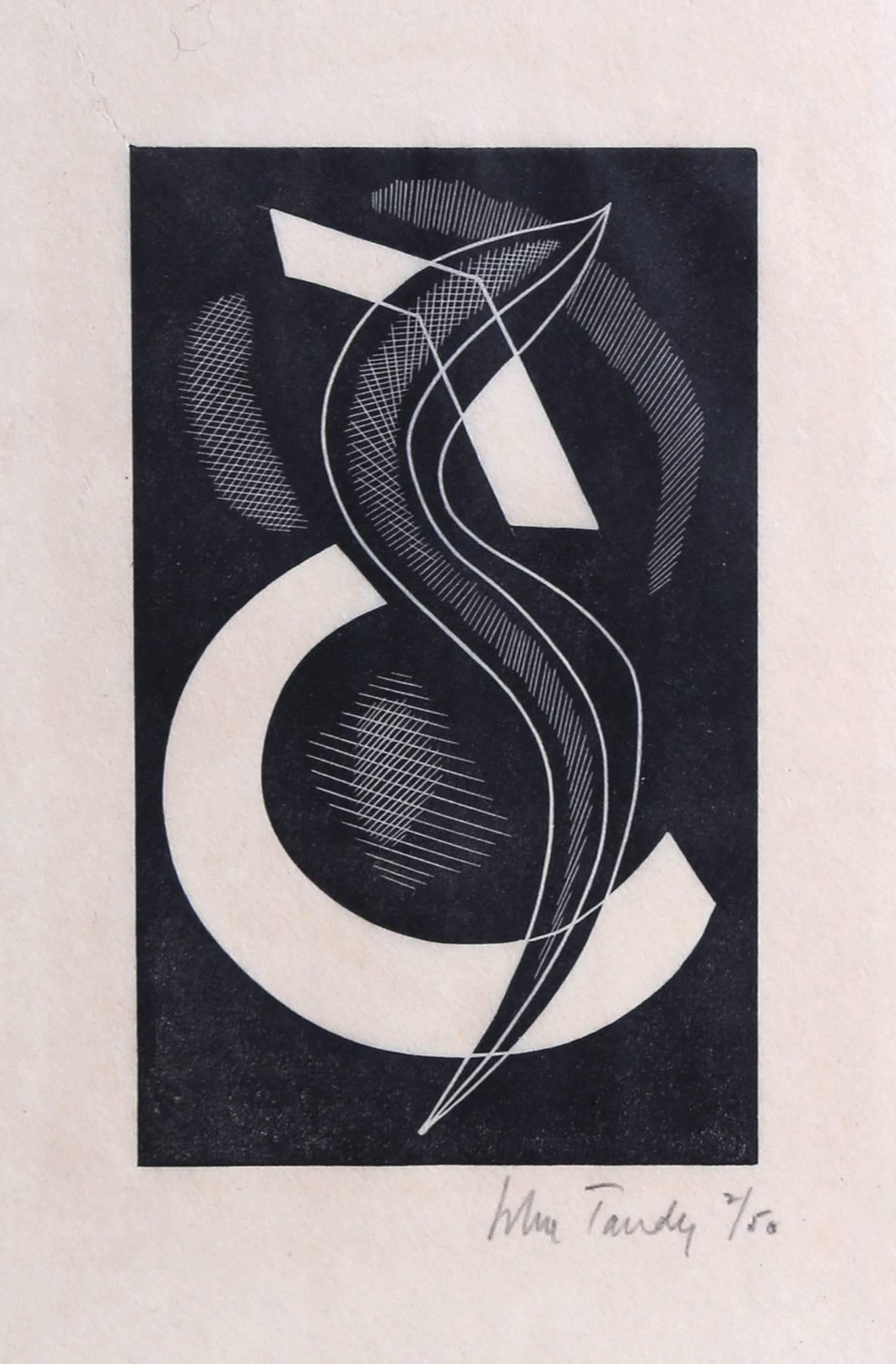 John Tandy Abstract Print - Modern Abstract Woodcut by John Tardy