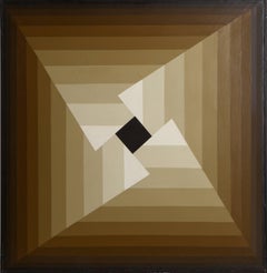 Aperture, Geometric Abstract Oil Painting by Roy Ahlgren
