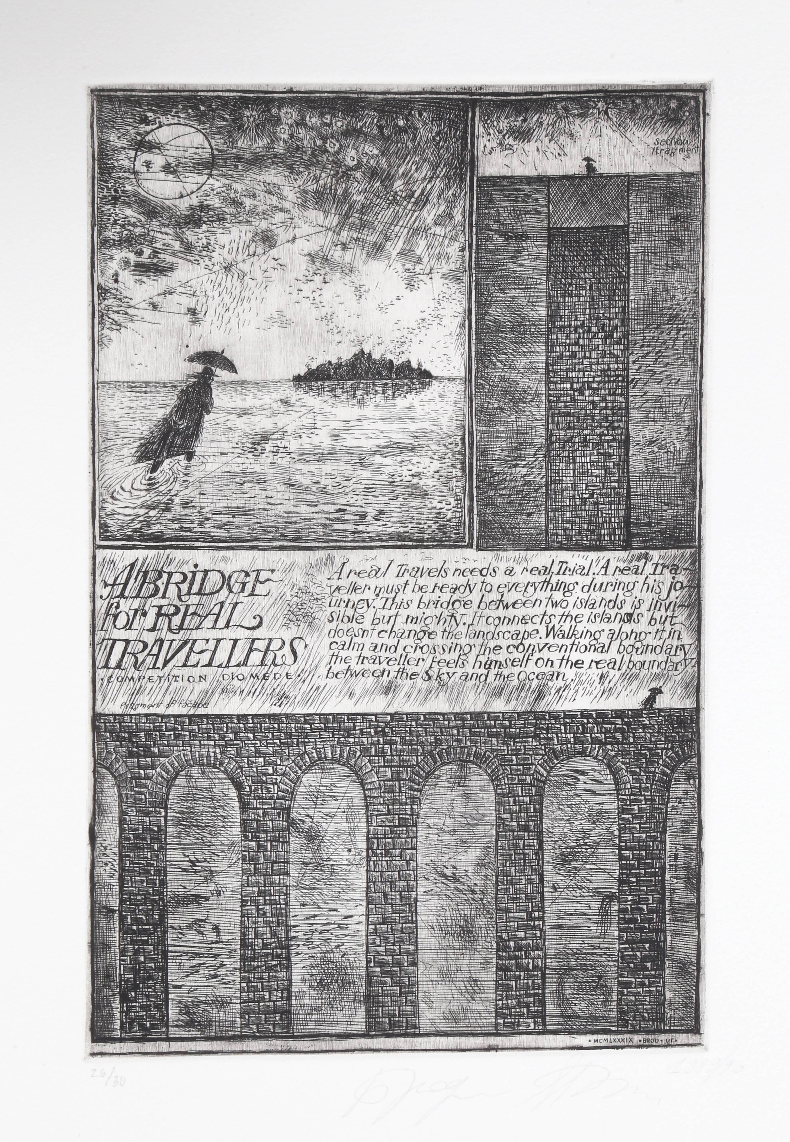 Alexander Brodsky and Ilya Utkin Landscape Print - Diomede I from Brodsky and Utkin: Projects 1981 - 1990