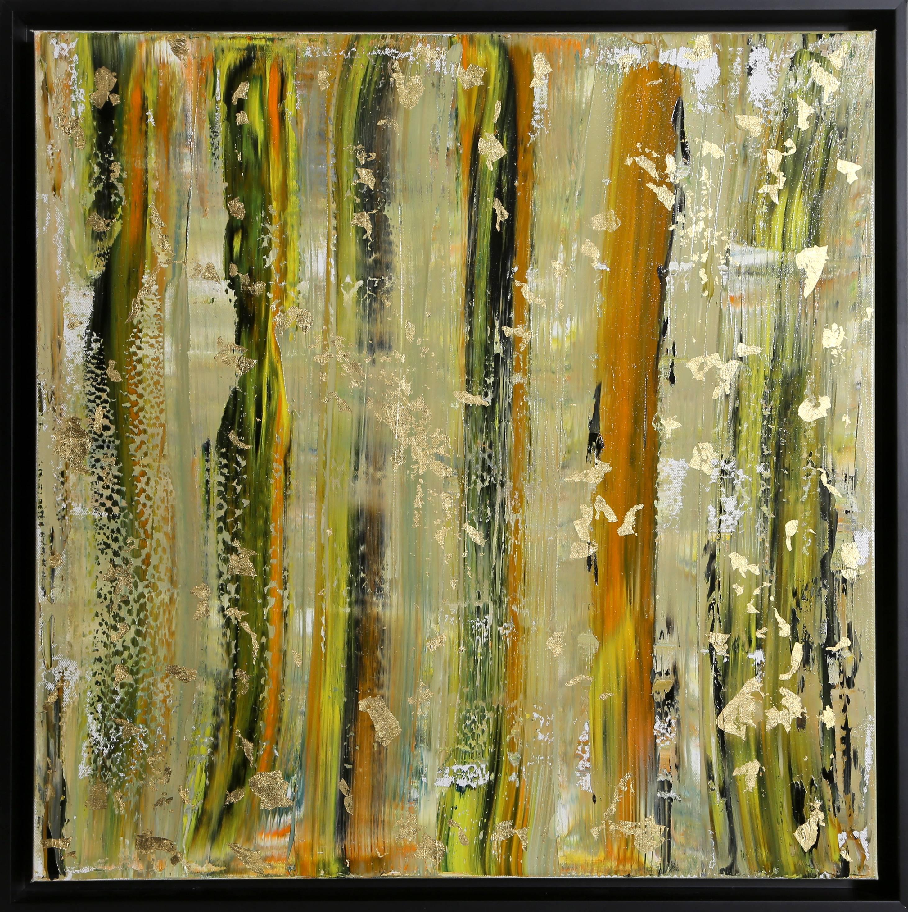 Audrey Keeperman Abstract Painting - GG24-2417, Abstract painting with gold-leaf