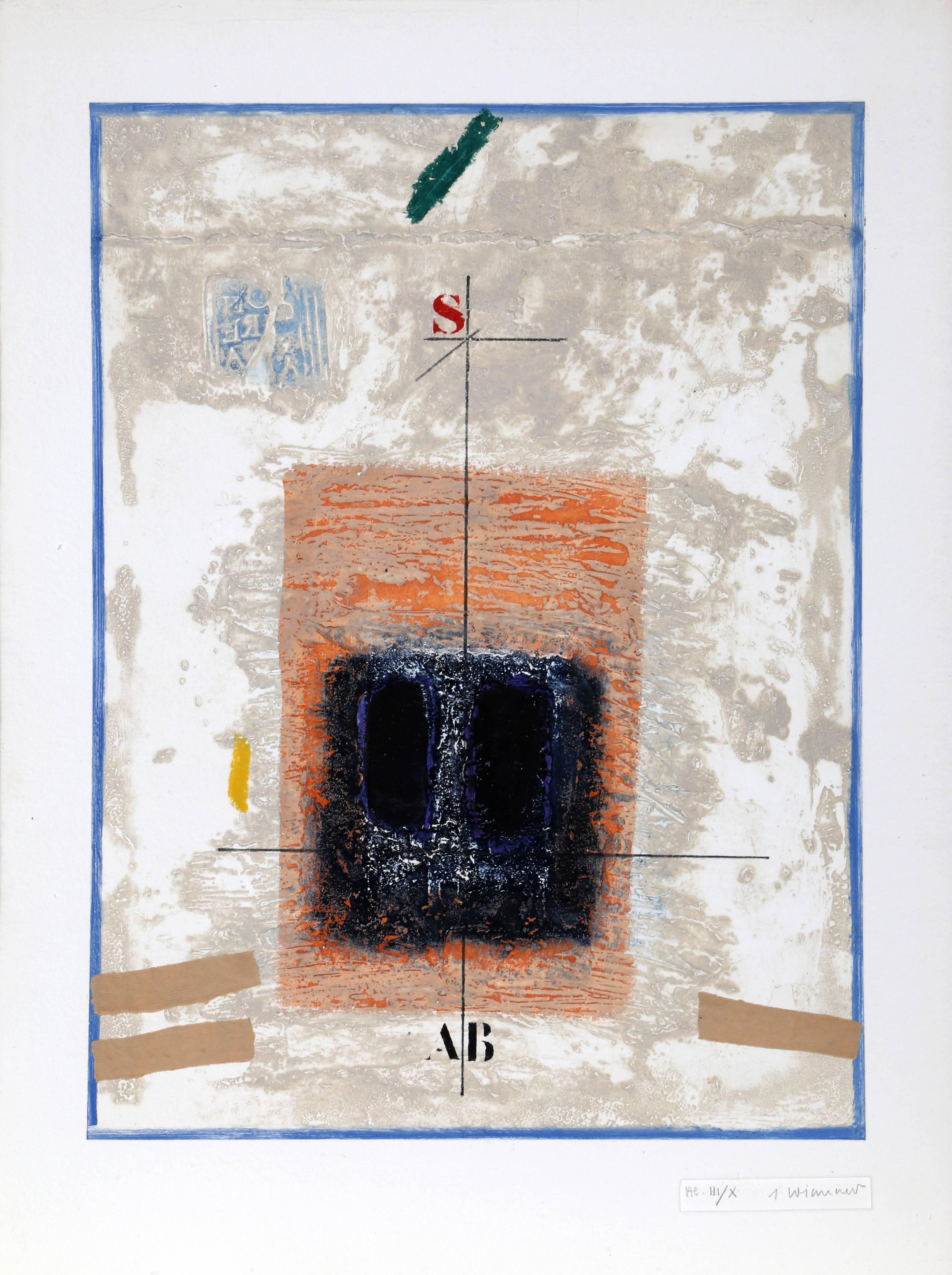 James Coignard Abstract Print - Deux Noirs en Stratification