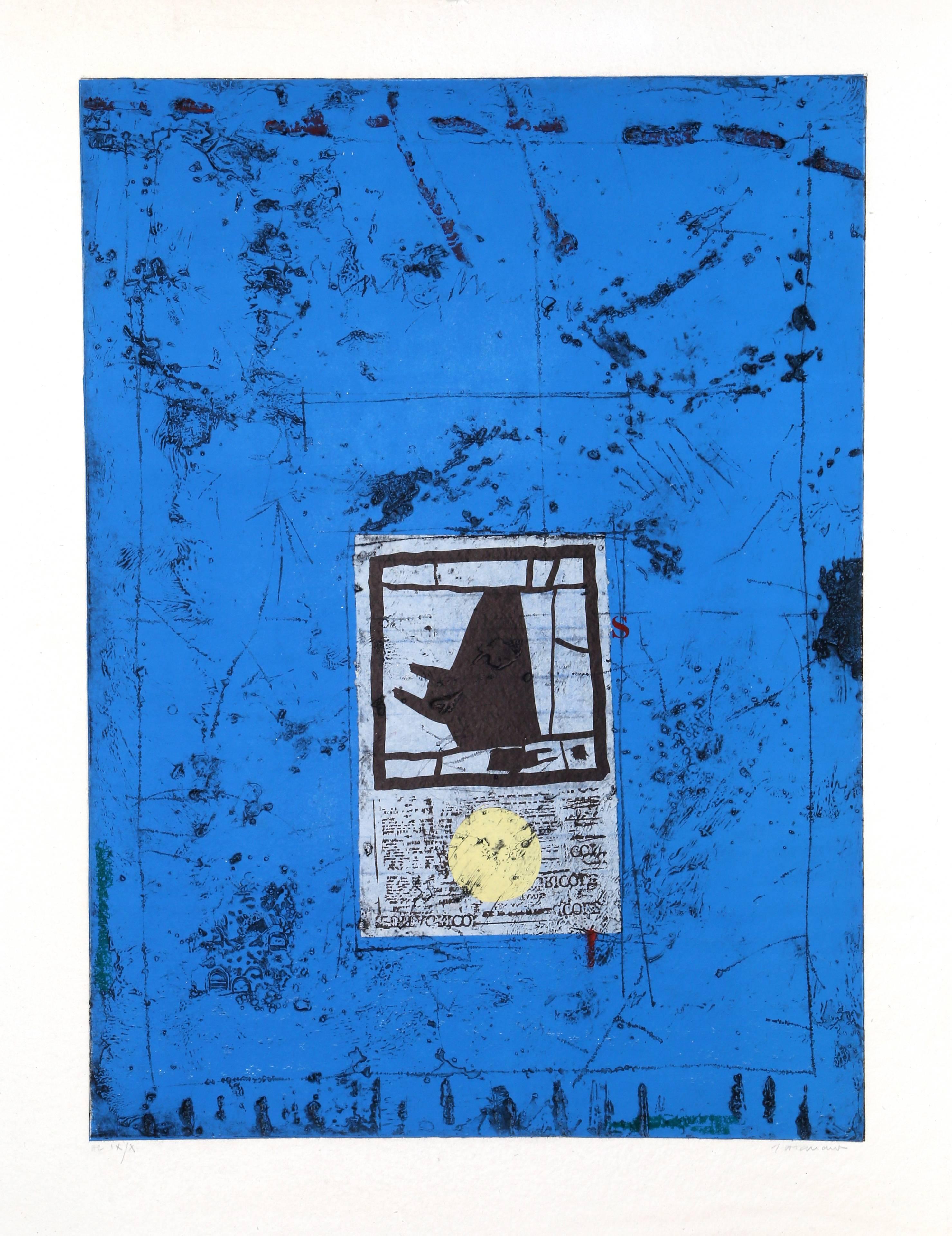 James Coignard Abstract Print - Introduction Sur Bleu