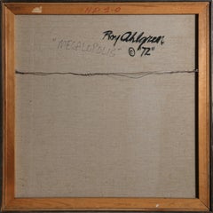 Megalopolis, Geometric OP Art Painting on Canvas by Roy Ahlgren