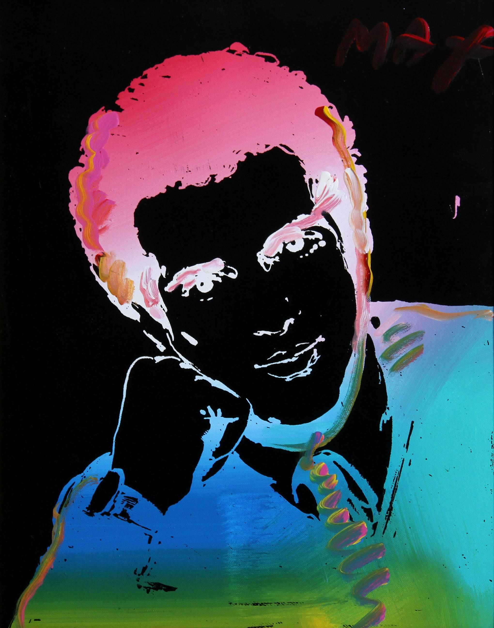 Peter Max Portrait Painting – Porträt von Dr. Burger, dem Ernährungswissenschaftler