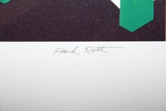 Four Green Shapes in Continuous Space, Surrealist Screenprint by Frank Roth