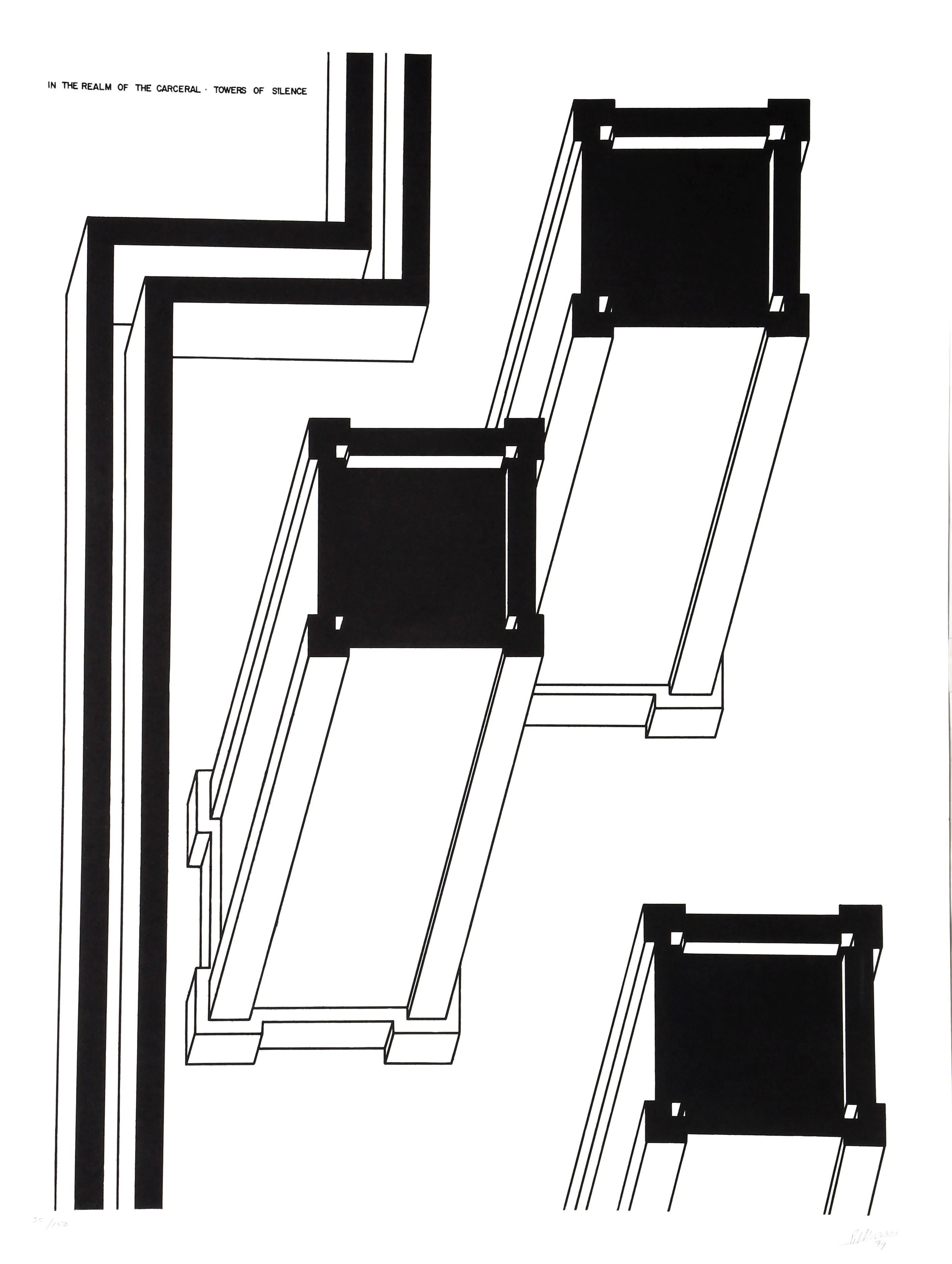 Robert Morris Abstract Print - Towers of Silence from In the Realm of the Carceral